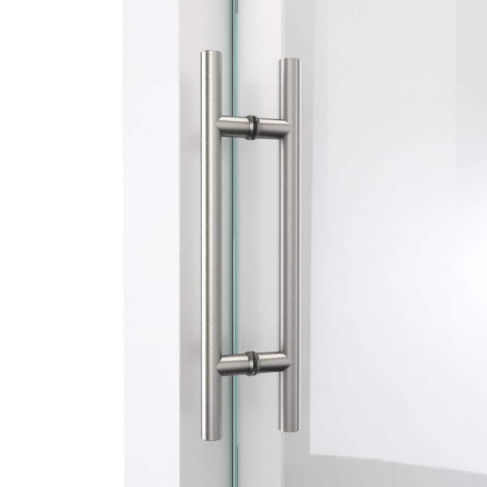 Clear Glass Frameless Sliding Shower Enclosure with Stainless Steel Hardware