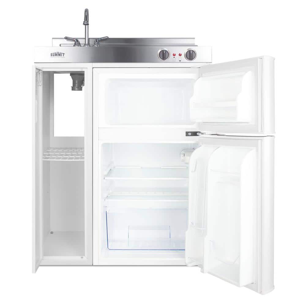 30'' Wide White Stainless Steel All-In-One Kitchenette
