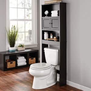 23 in. W x 7.38 in. D x 64.25 in. H Espresso Bathroom over the Toilet Wall Cabinet