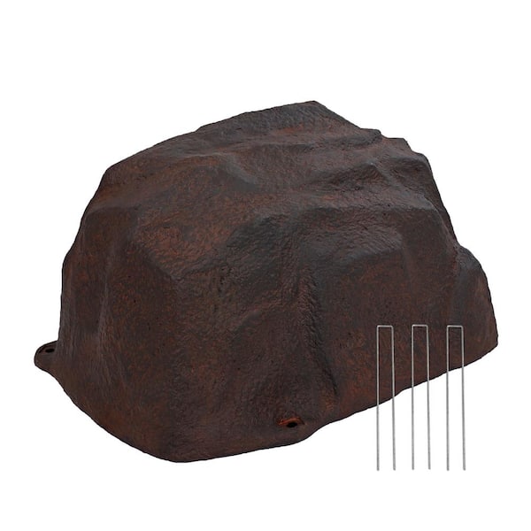 Sunnydaze Polyresin Low-Profile Landscape Rock with Stakes - Brown
