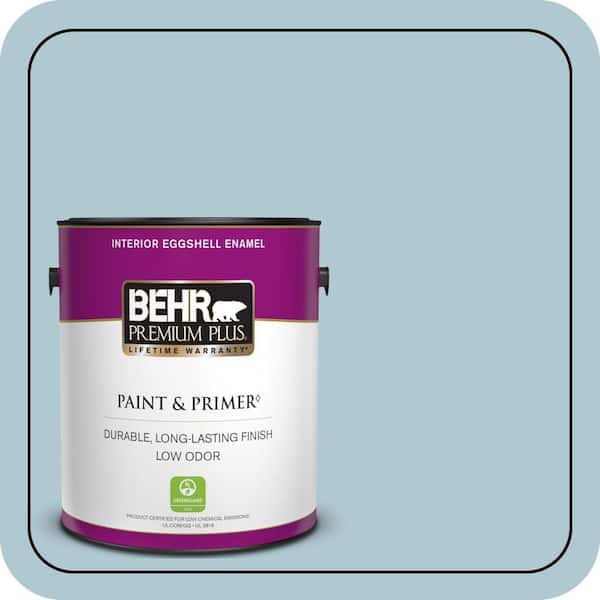BEHR PREMIUM PLUS 1 gal. #S470-2 Gentle Sea Eggshell Enamel Low Odor Interior Paint & Primer