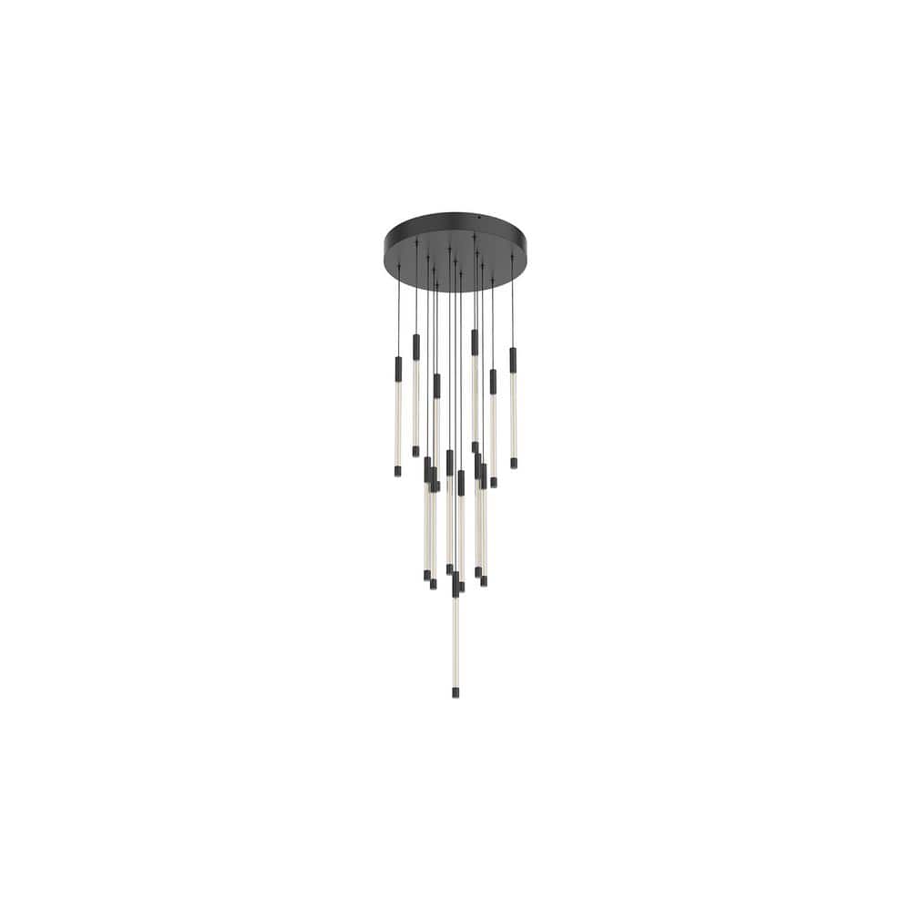 Black Glass 13-Light LED Cluster Pendant