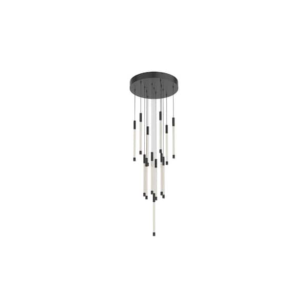 KUZCO Motif 13 in. 1 Light 53-Watt Black Integrated LED Pendant Light