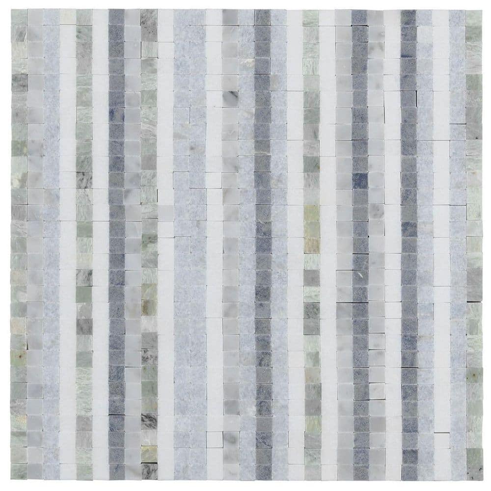 Sky Blue 12" x 12" Polished Marble Mosaic Tile
