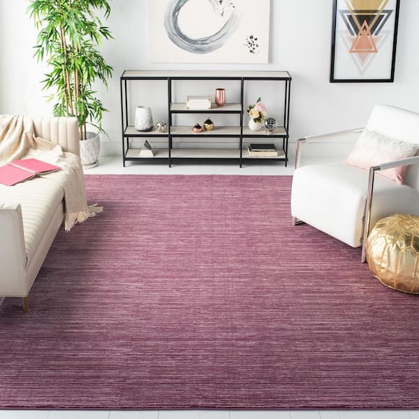 Vision Grape 9 ft. x 12 ft. Solid Marle Area Rug