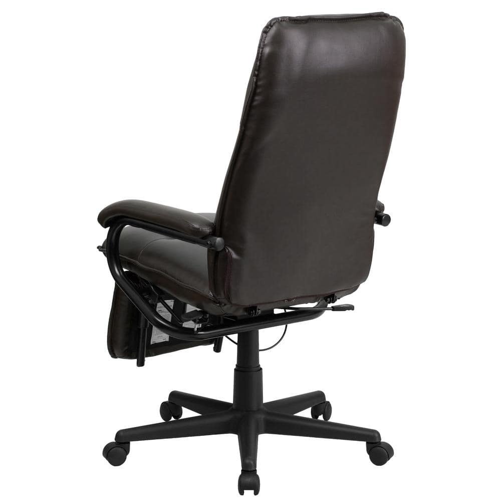 Ergonomic High Back Brown LeatherSoft Swivel Executive Chair with Arms