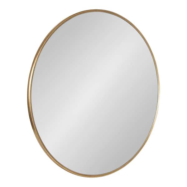 Kate and Laurel Caskill 36 in. x 36 in. Modern Round Gold Framed Decorative Wall Mirror