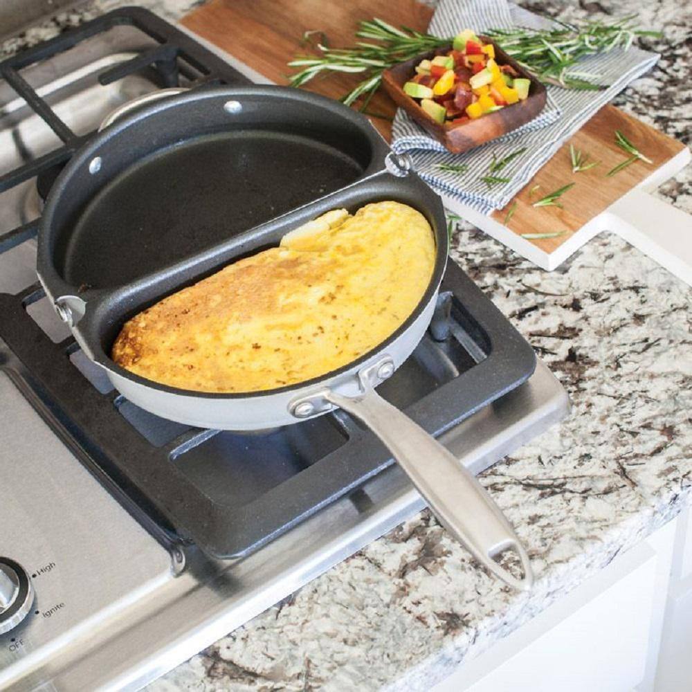 Gray Non-Stick Aluminum Omelet Pan with Ceramic Coating