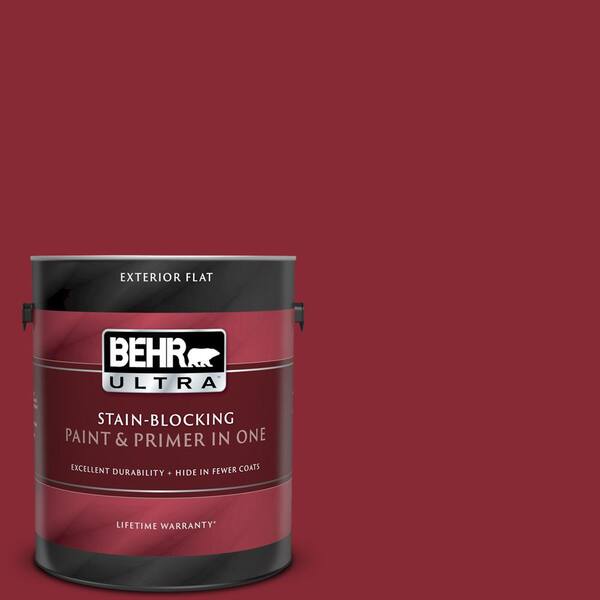 BEHR ULTRA 1 gal. #UL110-20 Apple Polish Flat Exterior Paint and Primer in One