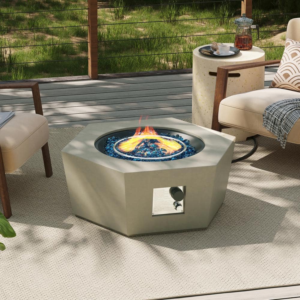 Reviews for UPHA 41 in. 50,000 BTU Beige Hexagon Concrete Outdoor