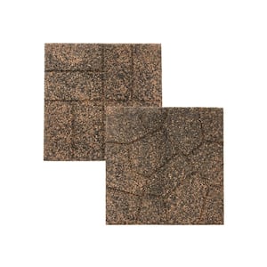 16 in. x 16 in. x 3/4 in. Black/Tan Blended Dual-Sided Rubber Paver (60-Pack)