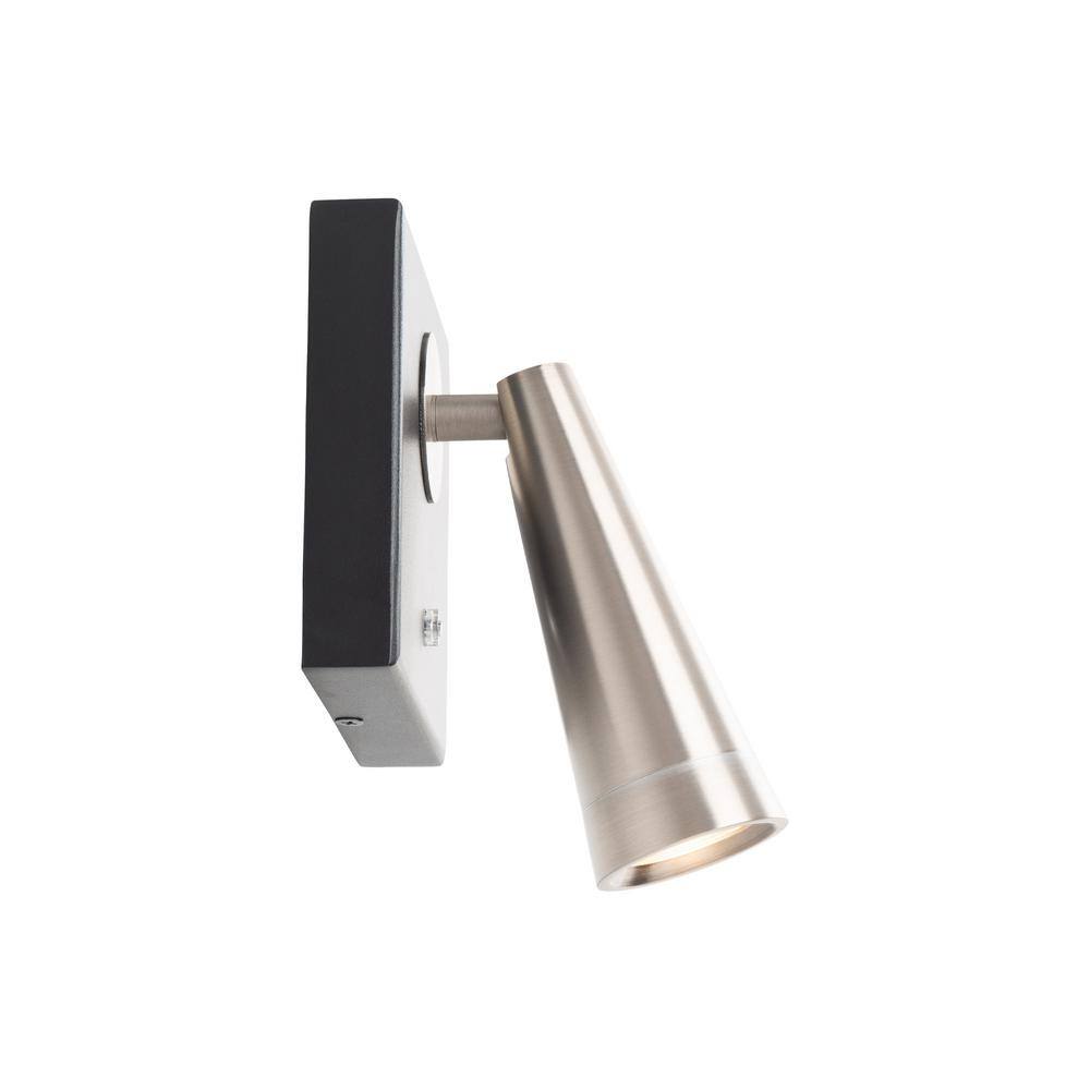 Arne Adjustable LED Swing Arm Wall Sconce in Black and Nickel