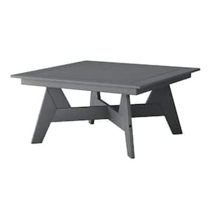 Birchwood Outdoor Patio 37 in. Square HDPE Conversation Coffee Table in Gray