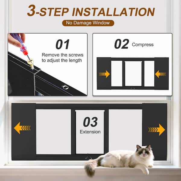 BOZTIY Cat Door for Window Aluminum Windows Cat Door Insert Window