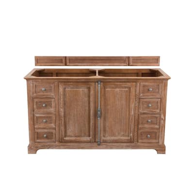 Providence 60 in. W x 19.75 in. D Double Bath Vanity Cabinet Only in Driftwood