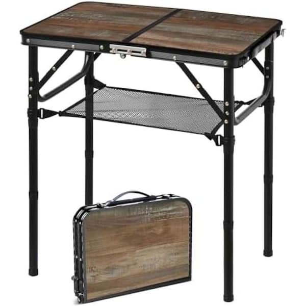 Folding Picnic Table 23.2 in Silver Rectangular Aluminum Picnic Tables Adjustable Height Lightweight Portable