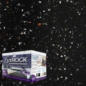 LuxROCK Solid Surface Granite Countertop Kit 20 sq.ft. Galaxy Black