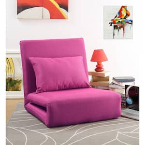 Pink Relaxie Linen Convertible Flip Chair Floor Sleeper