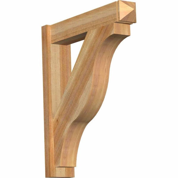 Ekena Millwork 6 in. x 32 in. x 28 in. Western Red Cedar Fuston Arts and Crafts Rough Sawn Outlooker