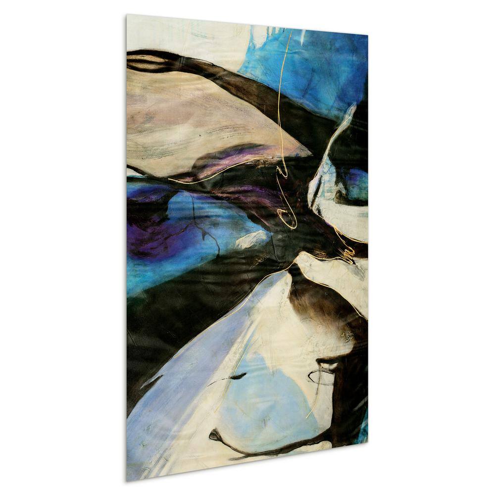 Motivos Abstract Blue and Purple Tempered Glass Wall Art, 32" x 48"