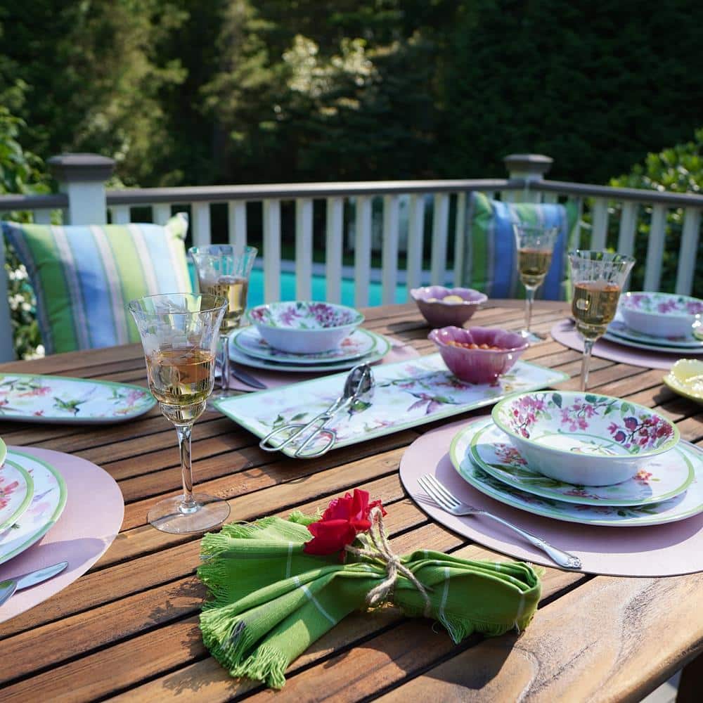 Hummingbirds Multicolor Melamine Spring Dinner Plates, Set of 6