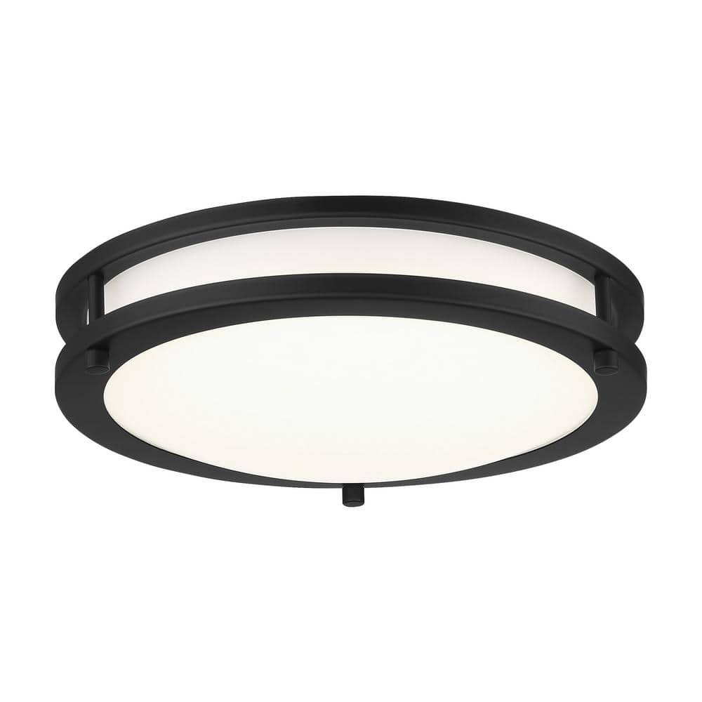Vantage 11.75 in. 1-Light Black LED Flush Mount with Acrylic Diffuser price history on PriceWatchPro