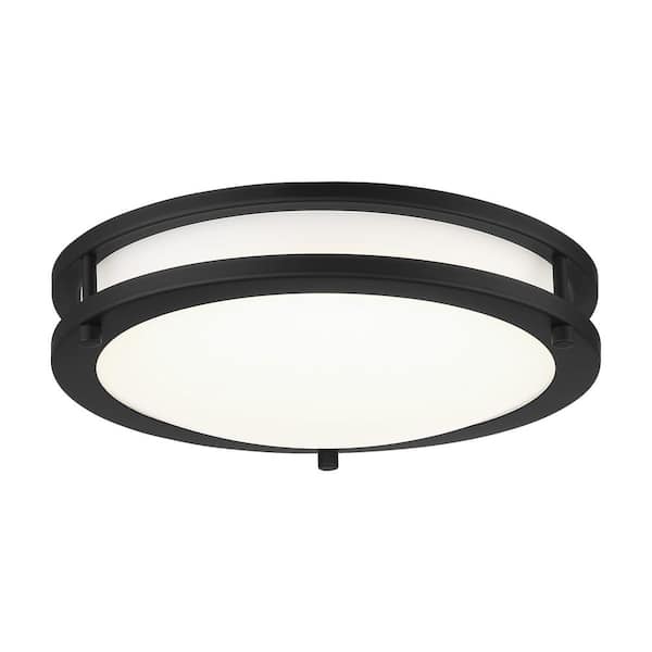 Minka Lavery Vantage 11.75 in. 1-Light Black LED Flush Mount with Acrylic Diffuser