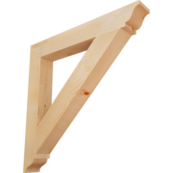 Ekena Millwork 4 in. x 30 in. x 30 in. Douglas Fir Traditional Rough Sawn Bracket