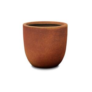 18 in. dia Large Iron Oxide Finish Concrete Outdoor Indoor Round Plant Pots, Lightweight, Heavy-Duty with  Drainage Hole