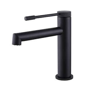 Single-Handle Single-Hole Bathroom Faucet in Matte Black