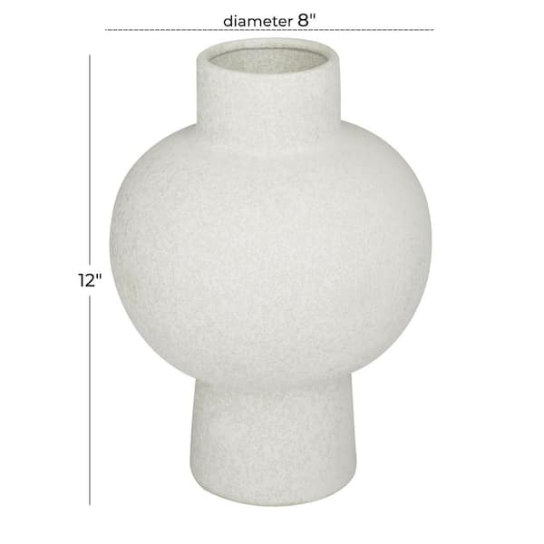 12 in. White Handmade Ceramic Decorative Vase