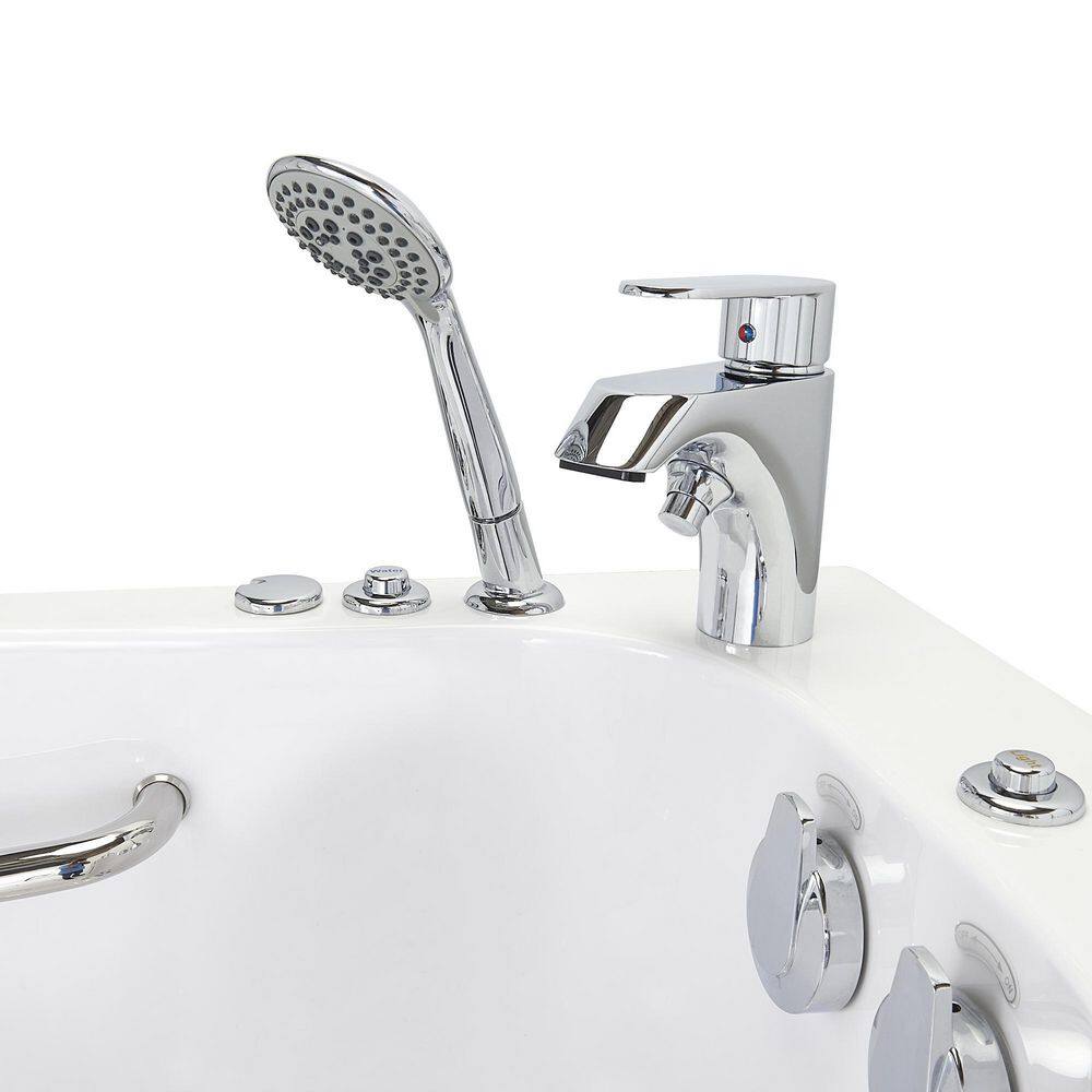 Wheelchair Accessible 26" x 52" White Acrylic Walk-In Bathtub