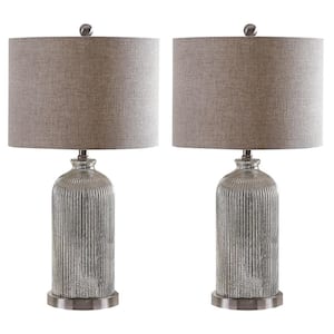 Ashson 26 in. Silver/Ivory Table Lamp