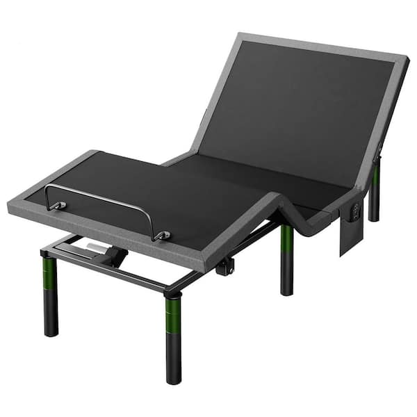 Black, Twin XL, Adjustable Bed Frame Base with USB charging and lighting