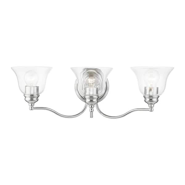 AVIANCE LIGHTING Crestridge 24 in. 3-Light Polished Chrome Vanity Light ...