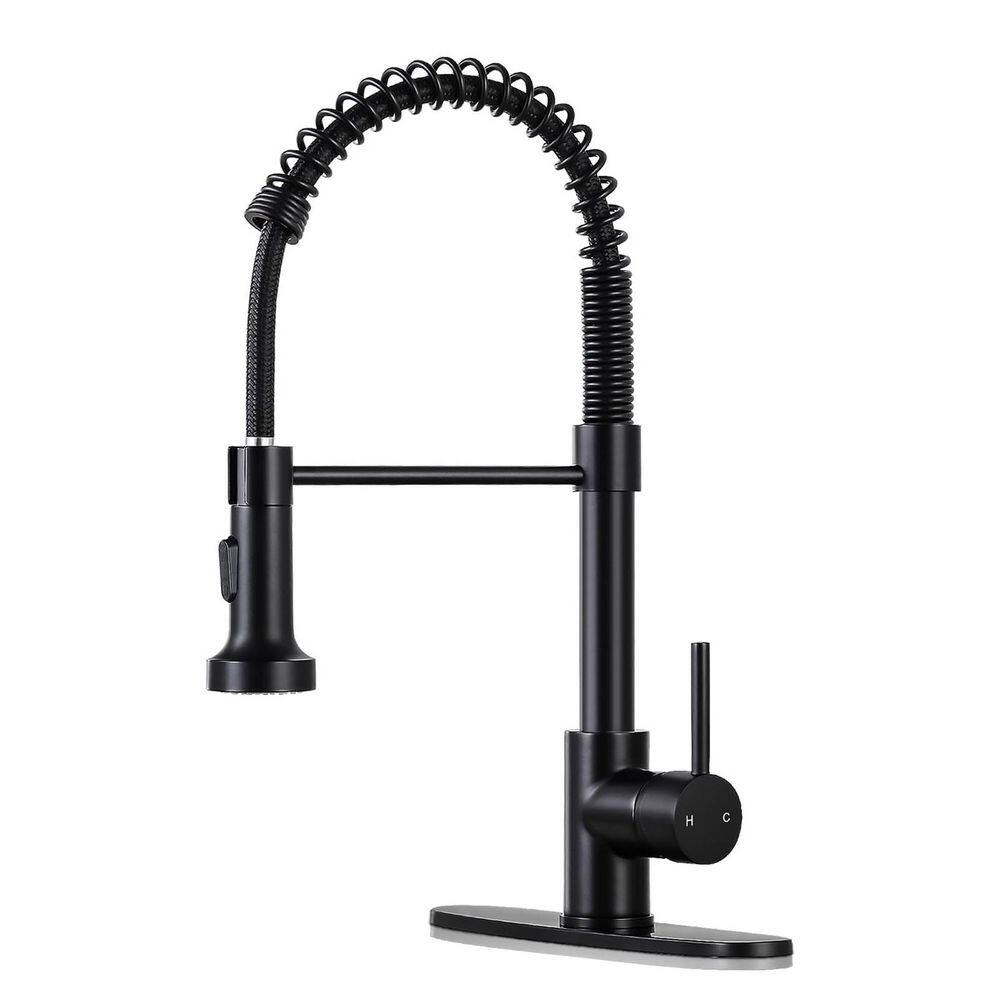 Kitchen Faucet with Pull Down Sprayer in Matte Black 1 Pack 16 in. H x 10 in. W x 6.8 in. D Dual Mode Commercial Sink price history on PriceWatchPro