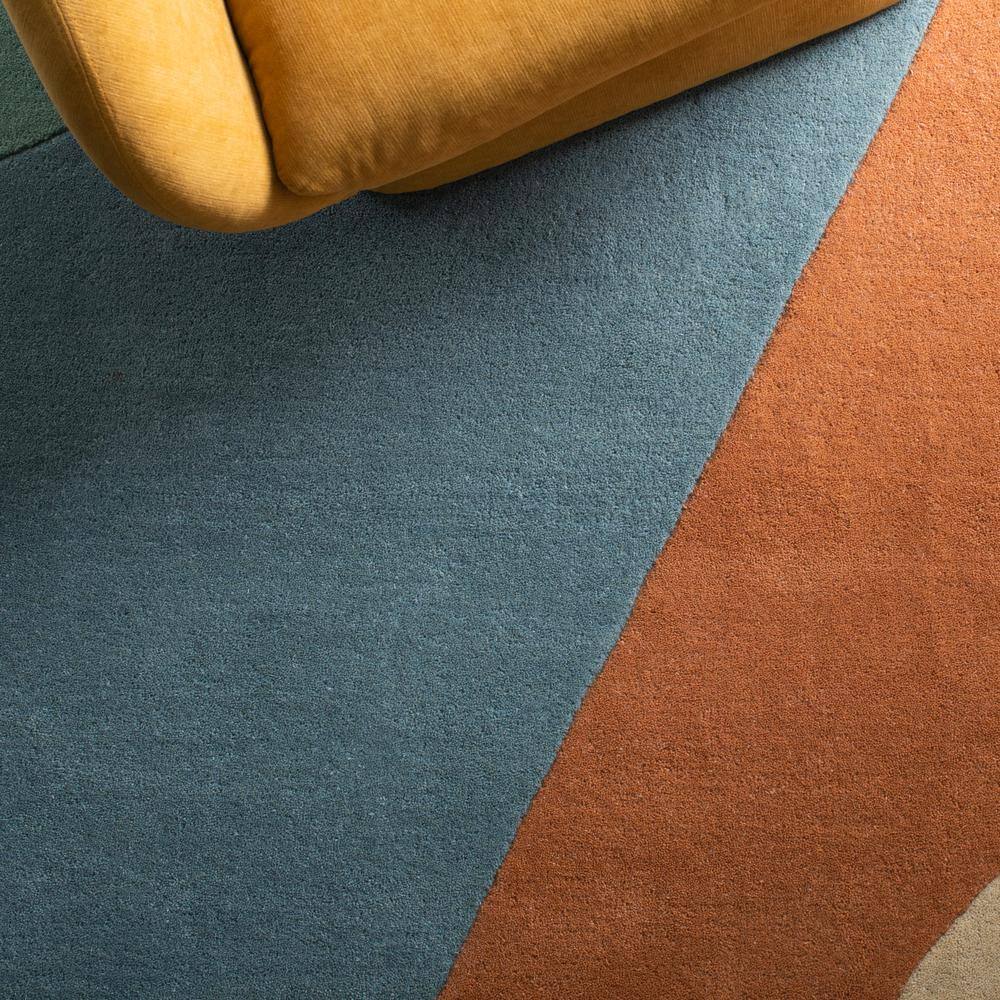 Handmade Multicolor Wool 5' x 8' Geometric Area Rug