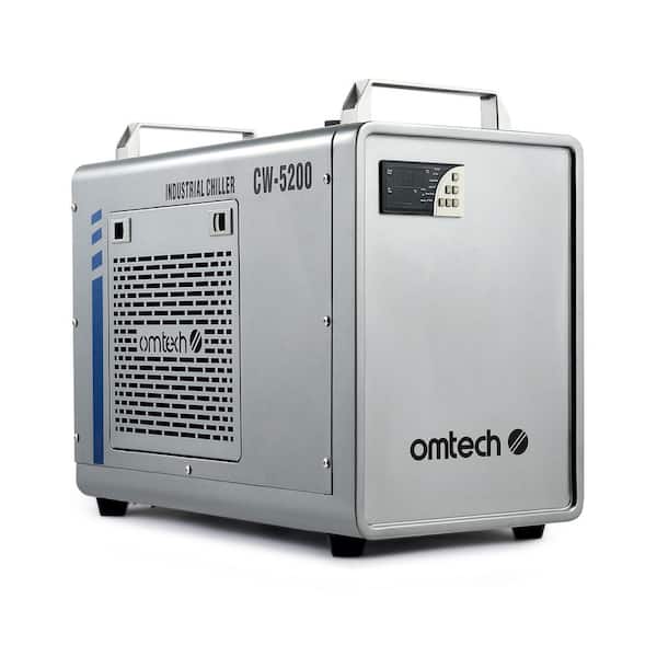 OMTech 6L CW-5200 Industrial Water Chiller for CO2 Laser Engraving & Cutting Machine, 0.9hp 3.2 gpm Water Chiller