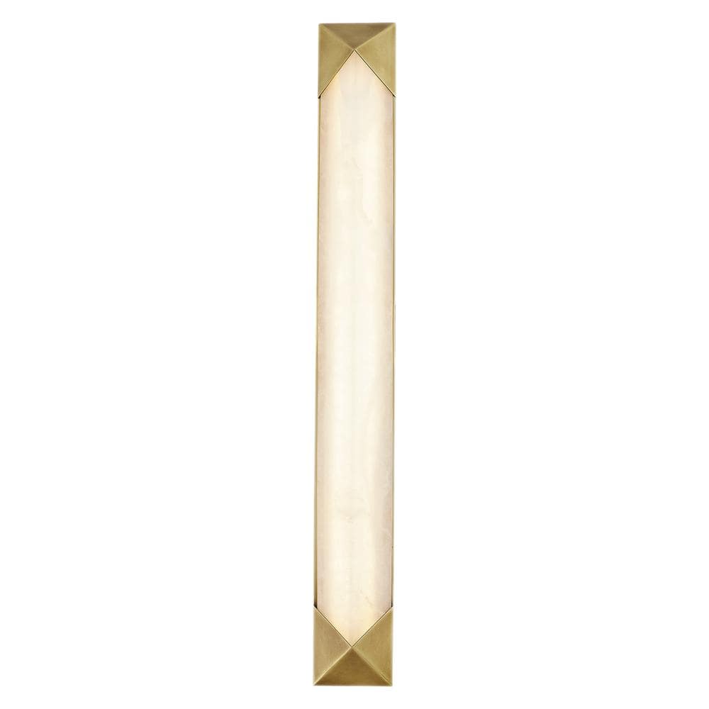 Caesar 25-in 1 Light 31-Watt Vintage Brass/Alabaster Integrated LED Vanity Light