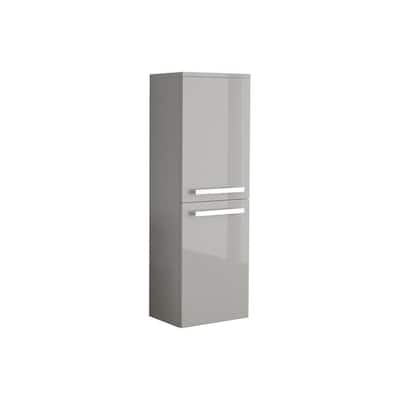Ambra 14-9/50 in. W Wall Mounted Linen Cabinet in Glossy Grey