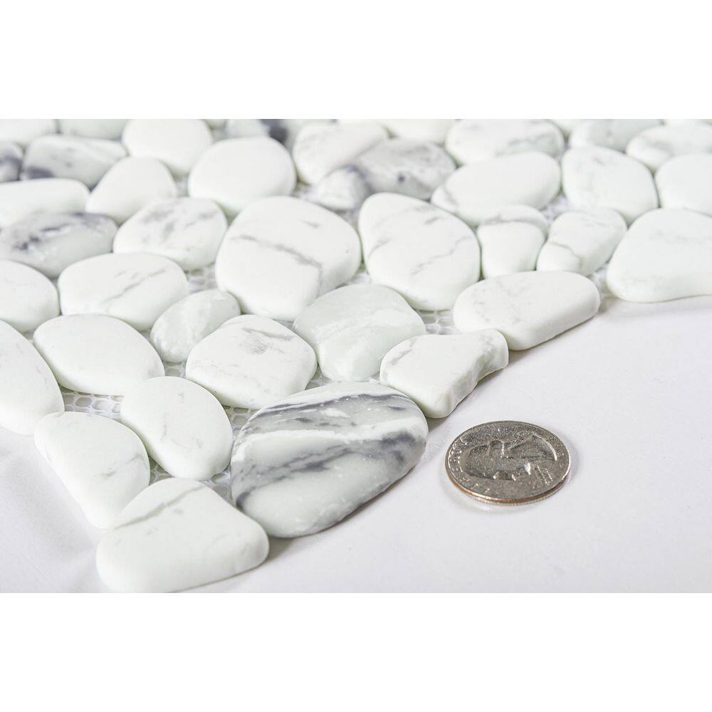 Tranquil White and Gray Glass Mosaic Tile Sample