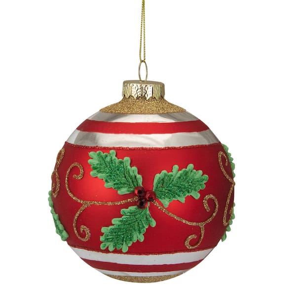 Christmas Tree Decorations Xmas Tree Baubles Glitter Gloss & Matt Red & White 