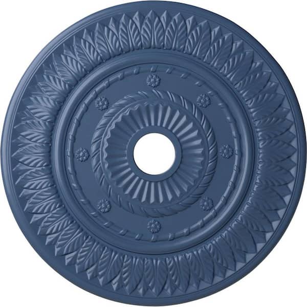 Ekena Millwork 1-1/8" x 26-3/4" x 26-3/4" Polyurethane Leaf Ceiling Medallion, Hand-Painted Americana