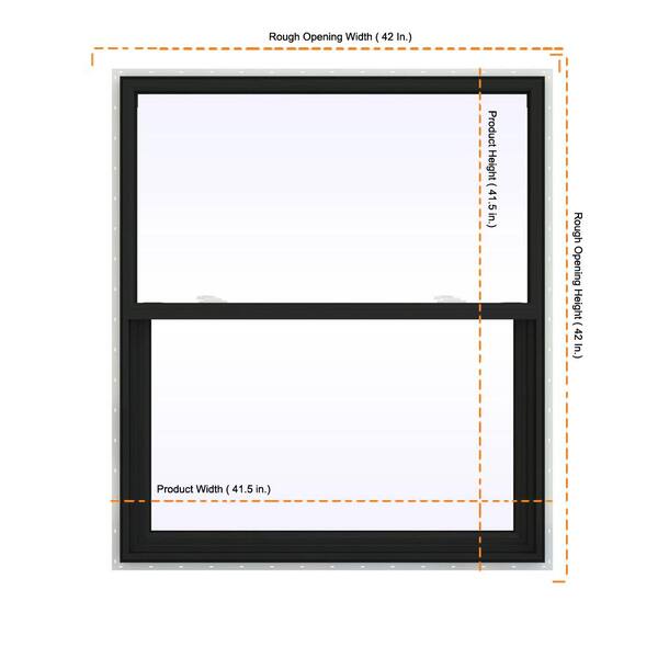 JELD-WEN 42 in. x 42 in. V-2500 Series Bronze FiniShield Vinyl