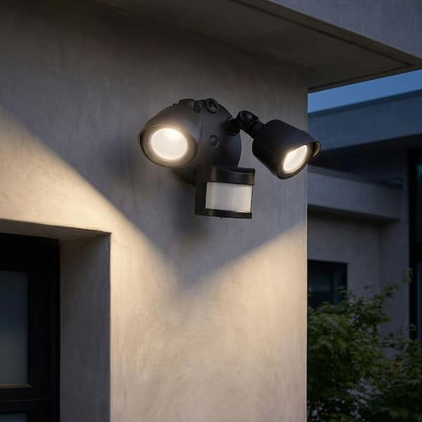 Savoy House 22-Watt equivalent 1500 Lumen Black Motion Sensing