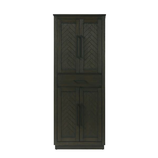 18 in. W x 72 in. D x in. H Brown Freestanding Linen Cabinet