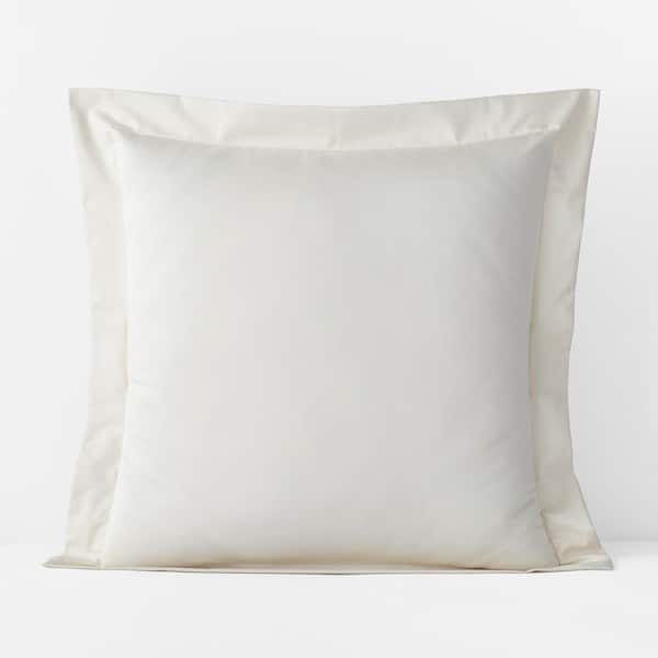 The Company Store Legends Hotel Ivory 450-Thread Count Wrinkle-Free Supima Cotton Sateen Euro Sham