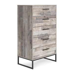 18.88 in. White 5-Drawer Tall Dresser Chest Without Mirror