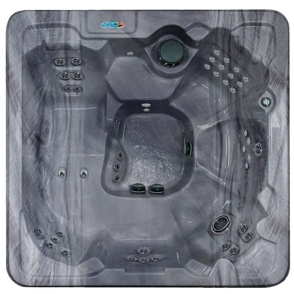 USA SPAS Corsica 7-Person Lounger 47-Jet Standard Hot Tub with Ozonator LED Light, WOW Sound System and Hardcover
