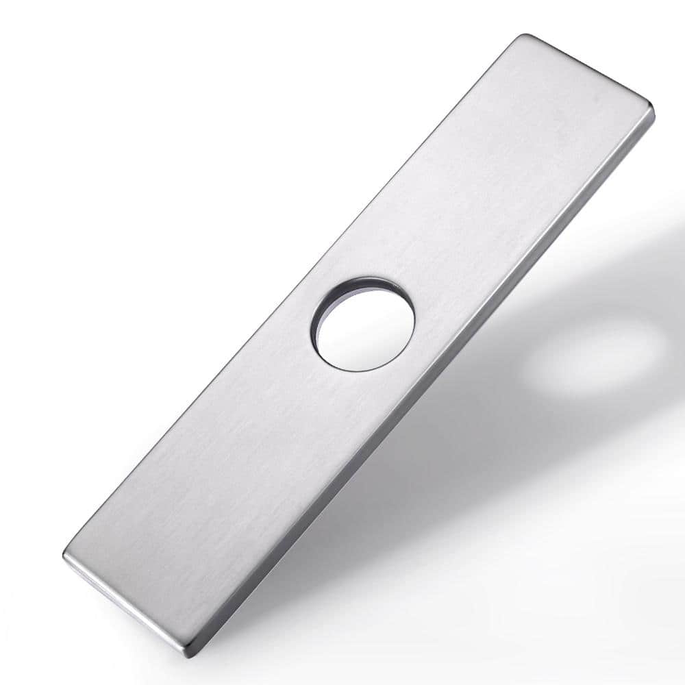 10 in. Stainless Steel Sink Hole Cover Rectangle Deck Plate Kitchen Faucet Escutcheon in Brushed Nickel price history on PriceWatchPro